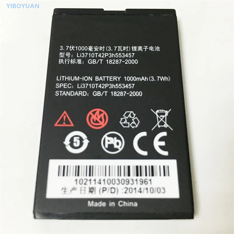 3 7 V 1000mAh Li3710T42P3h553457 для ZTE S100 S189 C360 C361 N600 N606 C170 H520 V16 батареи|battery for zte|batteries batteriesbattery |