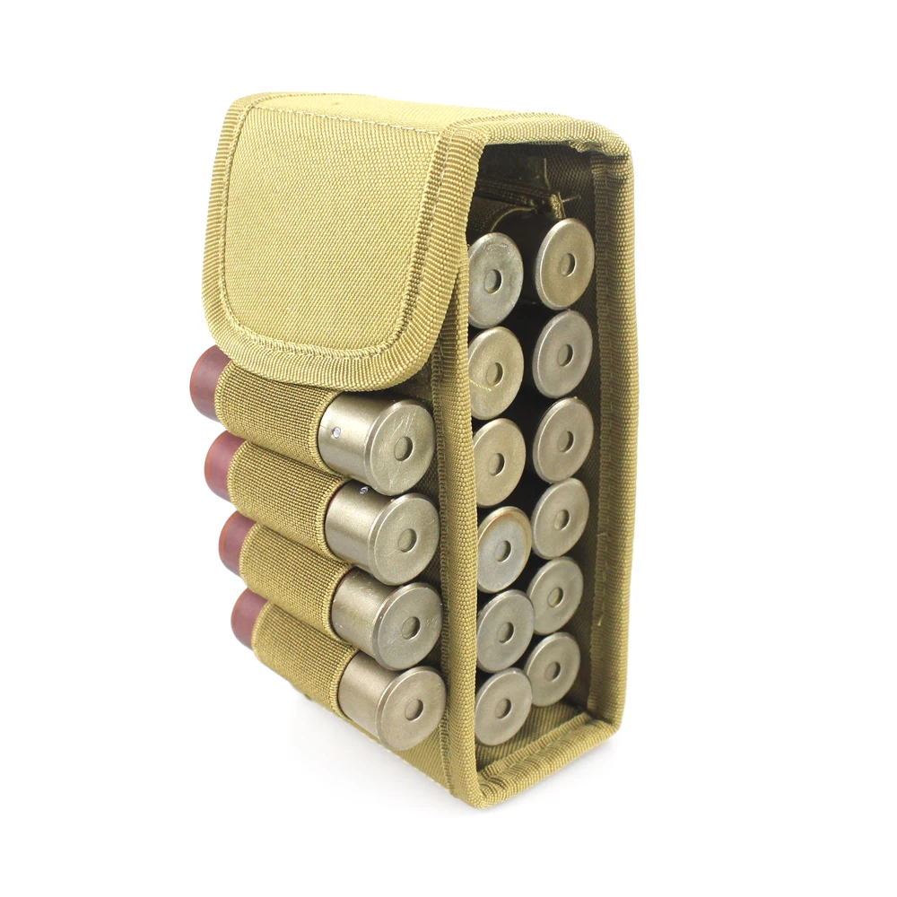 Tan Molle 16 круглый 12GA 12 калибр патронов снарядов для перезарядки ружья журнал сумки складной Mag сумка - Цвет: Tan