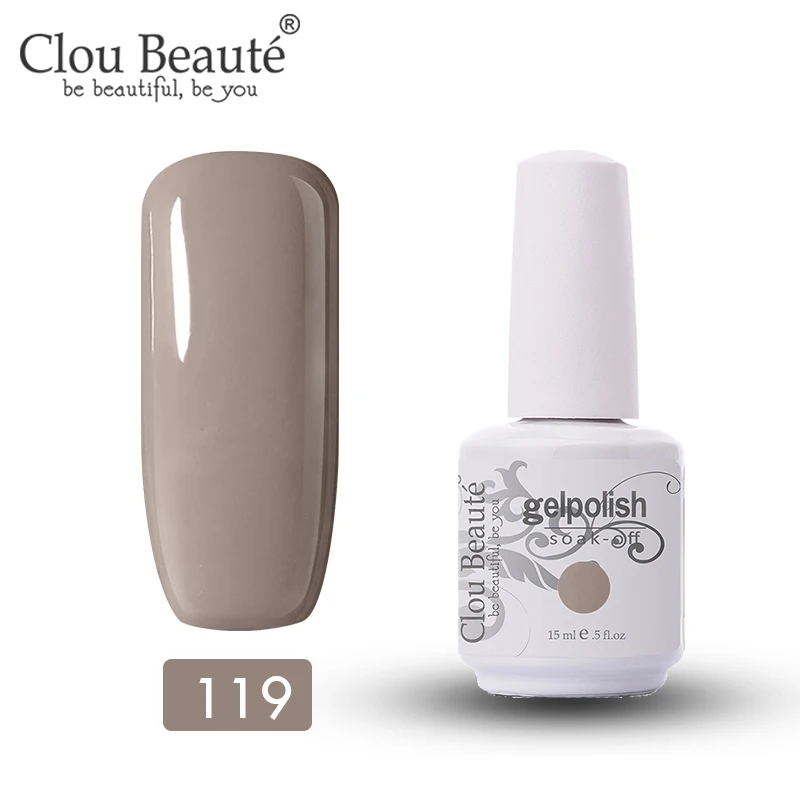 Clou Beaute 244 цветов Гель-лак для ногтей 15 мл полуперманентный УФ-гель лак Гибридный гвоздь искусство Off Белый Бежевый обнаженный дизайн ногтей - Цвет: 11119