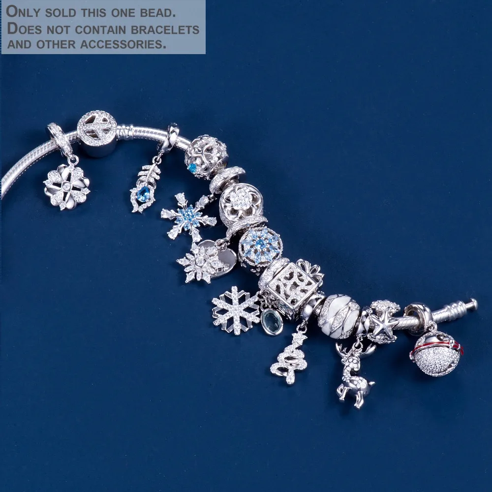 Видео! Подвеска с бусинами из серебра 925 пробы цепочкой и браслетом DDBJ110|silver charms|925