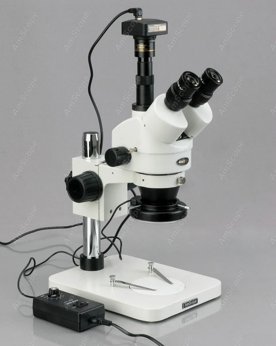 Цифровой стерео микроскоп поставка AmScope 3.5X 90X цифровой зум с 144 светодиодный