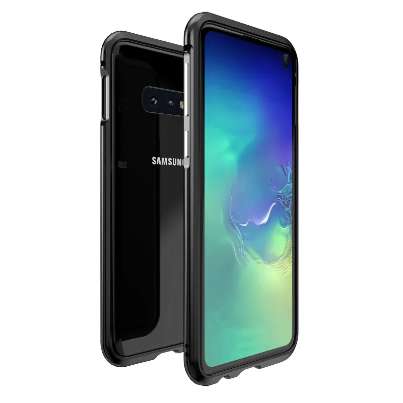 Для samsung Galaxy S10 Plus E металлический бампер чехол Luphie противоударный корпус алюминиевый сплав крышка лезвие бампер coque - Цвет: Black