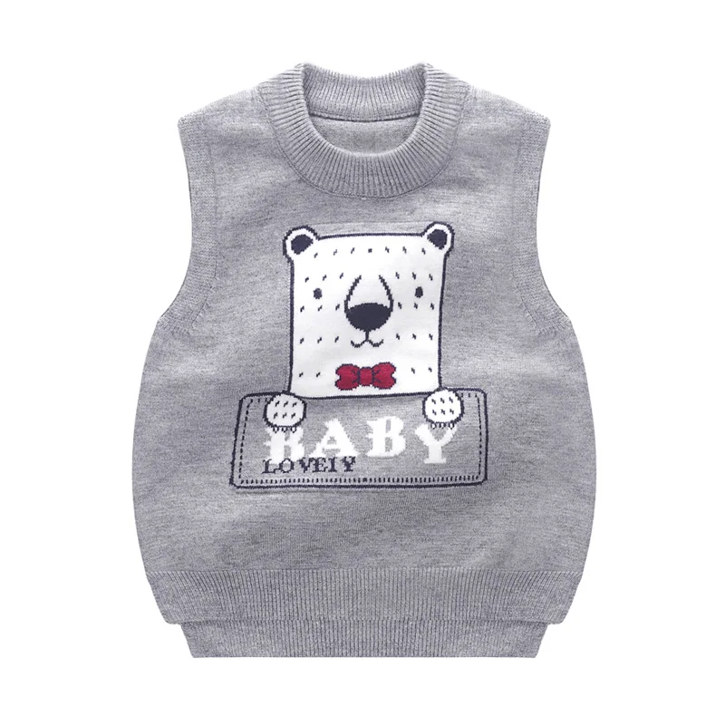 NO6 SLKMSWMDJ new autumn and winter children's sweater vest boy girl knit sweater cute cartoon pattern baby comfort vest 15 colors - Цвет: NO6