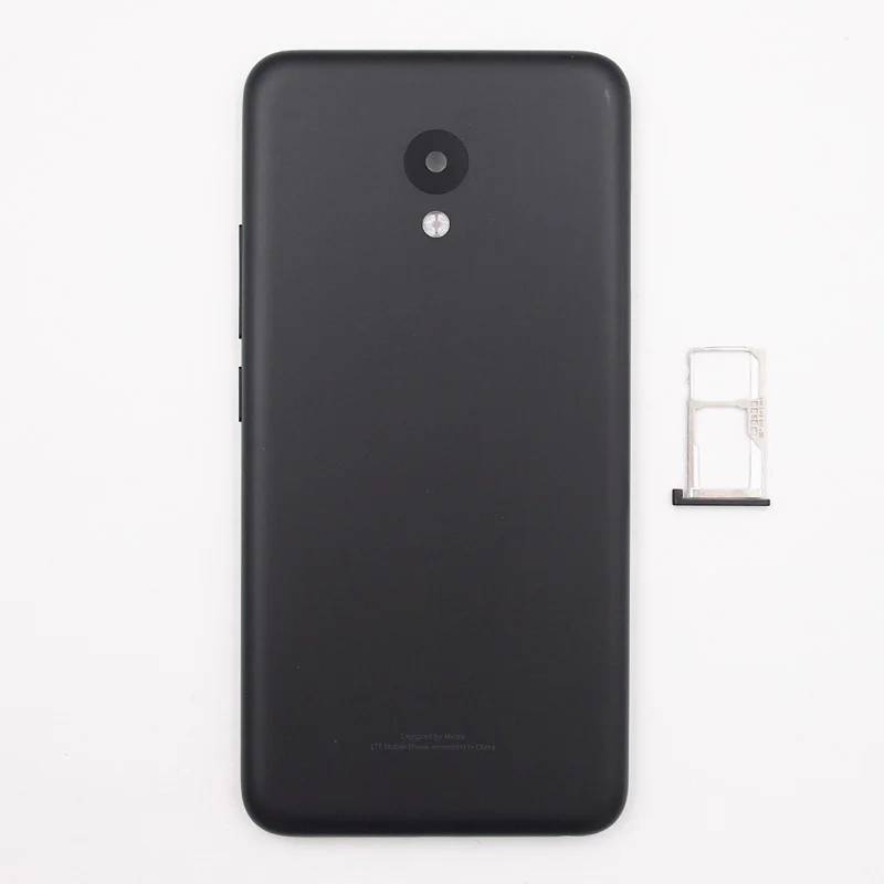 Baansam Батарея задняя крышка лотка sim-карты для MEIZU M5 5,2 дюймов Корпус Чехол со встроенной антенной+ Мощность кнопки регулировки громкости - Цвет: Черный