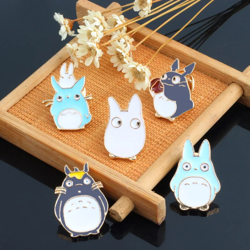 5 Pcs 3~ 6 шт./партия, модная брошь, попугай, кошка, птица, пингвин, панда, ананас, Рождественский милый мультфильм, эмалированная булавка, броши, Металлические Булавки, ювелирные изделия - Окраска металла: 5 Pcs