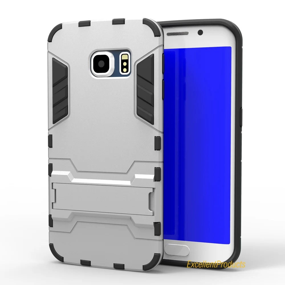 For Samsung S6 Edge Heavy Duty Hybrid Armor PC + TPU samsung galaxy s 6 edge Case Cover With Holder samsun shell | Мобильные