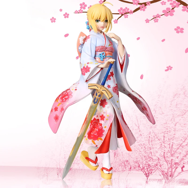 

Anime Fate/Stay Night Unlimited Blade Works Kimono Saber Action Figure Figurines Model T30