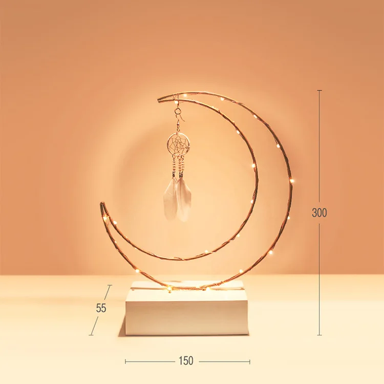 Girl bedroom decoration battery power lamp Photo decorative props Dream catcher iron led night light Moon light strip