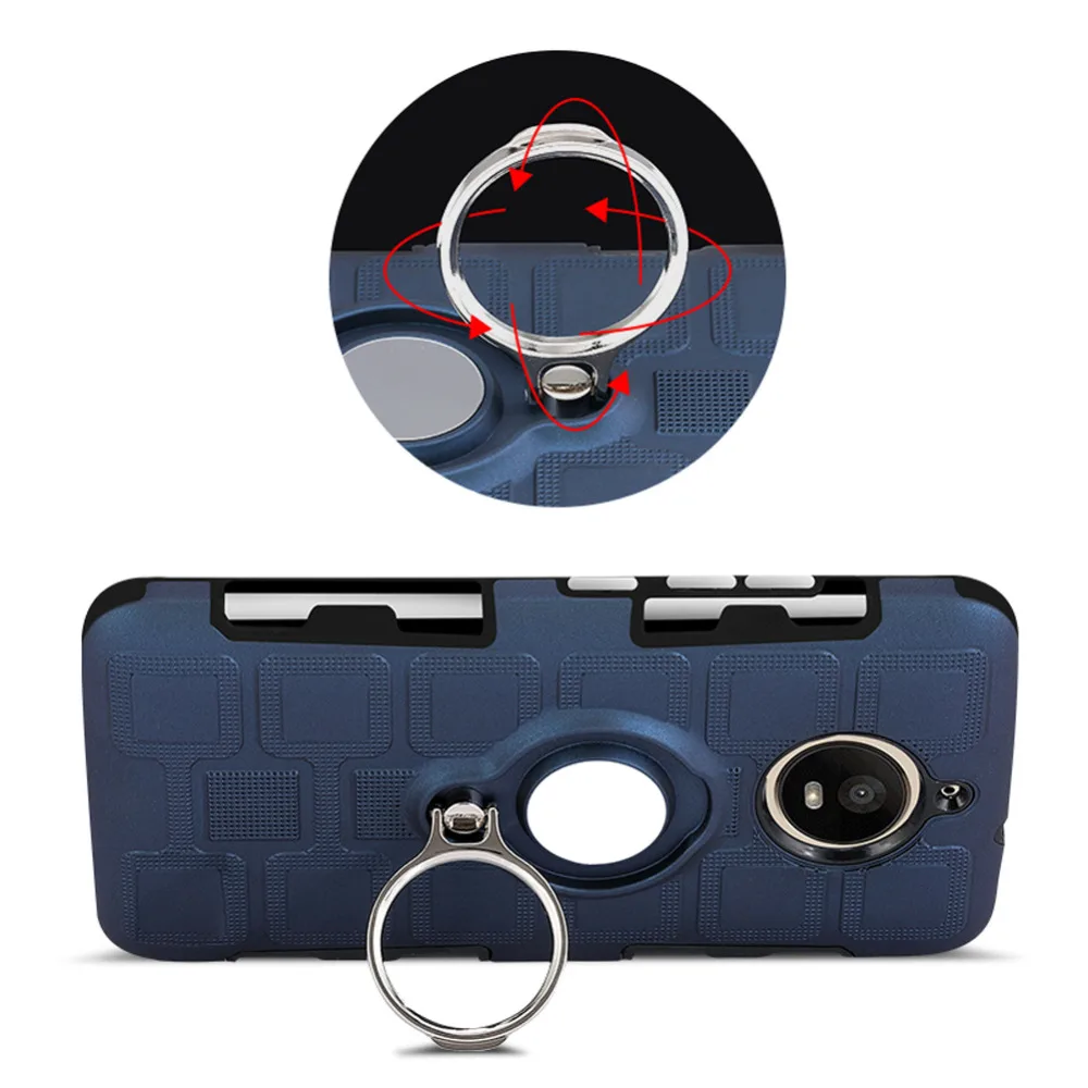 Phone Cases 2 in 1 for Motorola Moto G5s Plus Shockproof TPU+PC Stand Case Magnetic Adsorption w/ Finger Ring Back Cover |