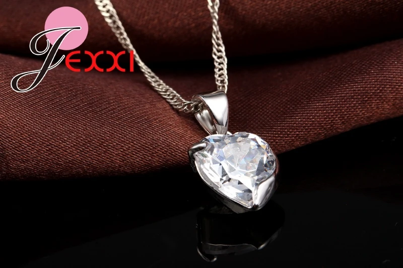 

Precious Gift Lady's Best Love Jewelry Heart Shape Water Wave Necklace Drop Earrings Fashion Jewelry 925 Sterling Silver