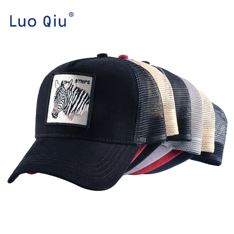 

High Quality Zebra Embroidery Baseball Cap Women Men Summer Mesh Snapback Hip Hop Hat Fashion Unisex Trucker Bone Casquette