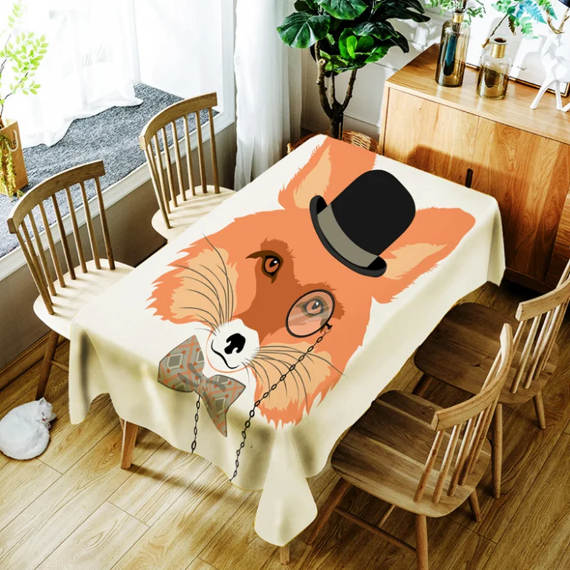 Креативная Декоративная скатерть с изображением лисы из мультфильма