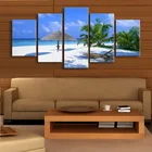 Модульные картины для домашнего декора гостиной, 5 панелей, солнечный свет, Пляжный Пейзаж, рама, настенная живопись, HD Печатный холст, плакат