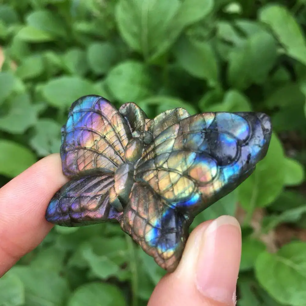 Лабрадоритовый кварц butterfly crystal образец камня рейки лечебный натуральный камень