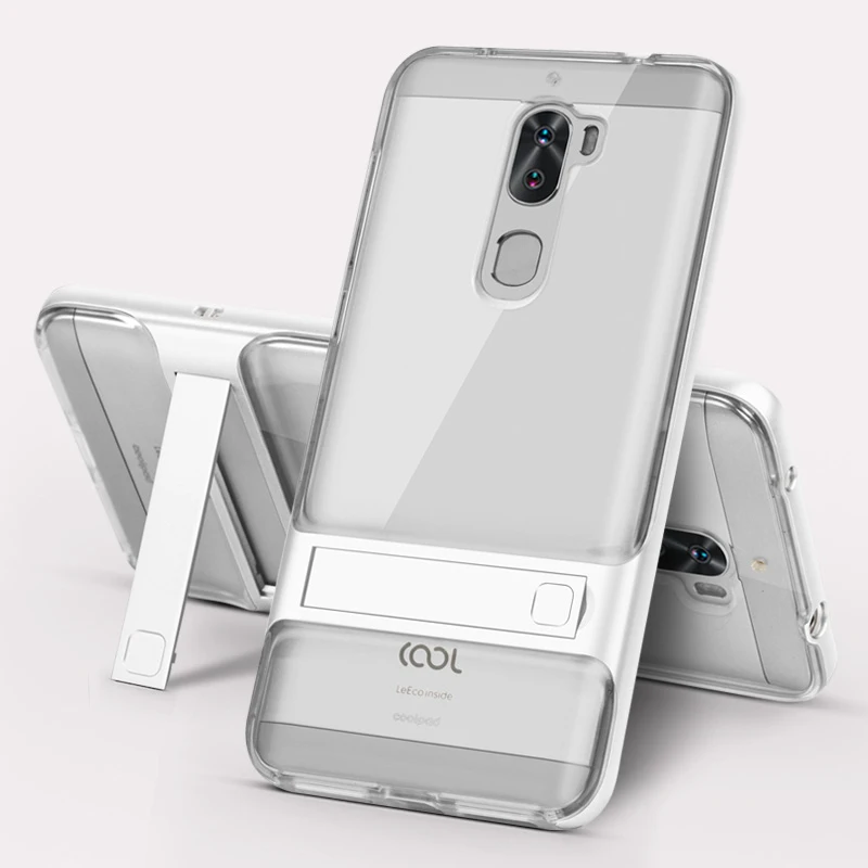 Роскошный чехол для телефона LeTV LeEco Cool 1, двойной чехол, силиконовый чехол с 3D подставкой, гибридный чехол из ТПУ LeRee Le 3 Le3 Coolpad Cool1 5,5 - Цвет: Crystal Silver