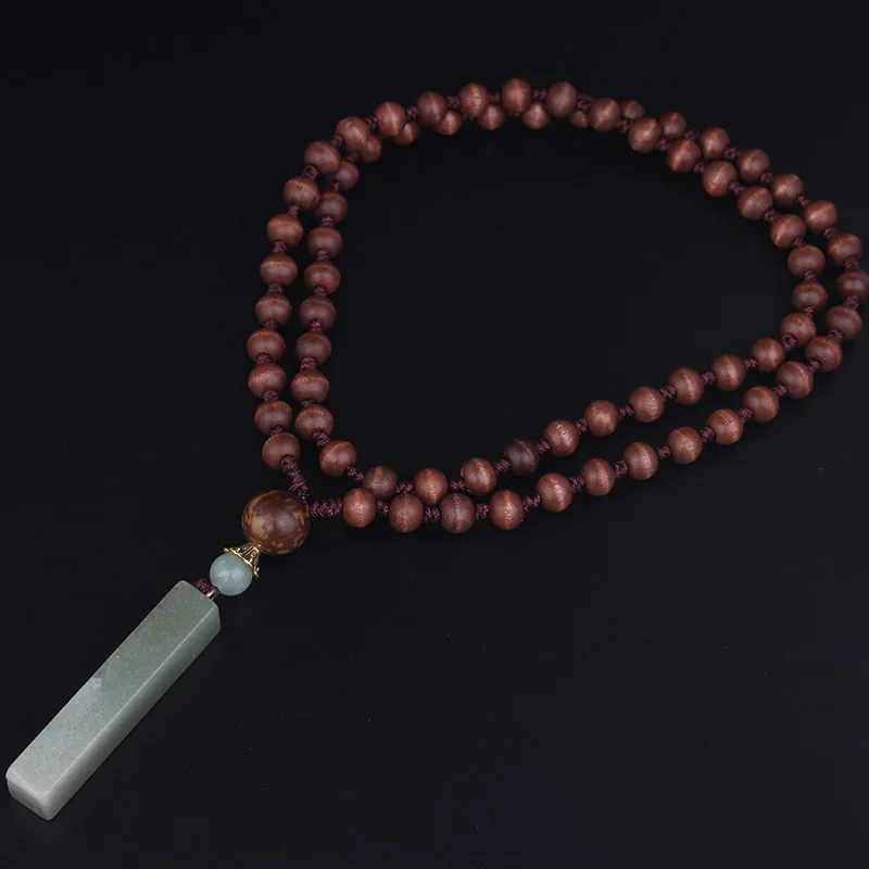 Кварц авантюрин квадратный сандаловое дерево ручной работы винтажное ювелирное