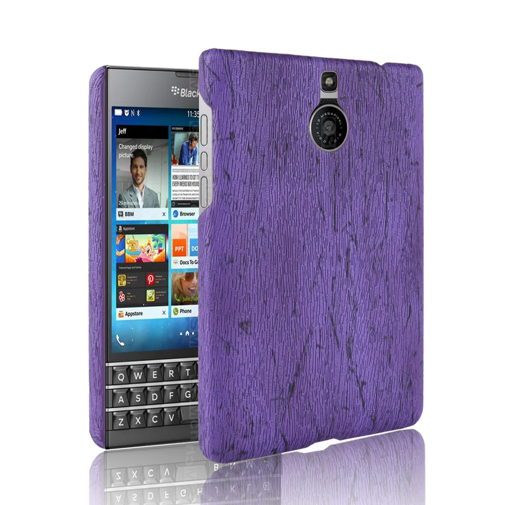 Роскошный винтажный кожаный чехол Woodern Skin для Blackberry Passport Edition серебристый жесткий