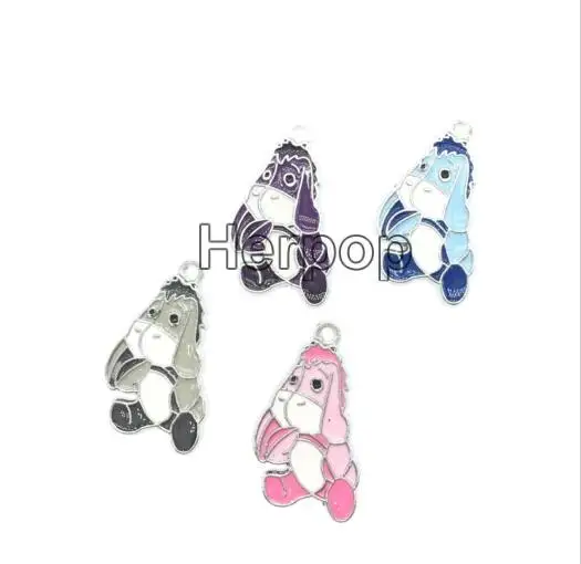 50 шт eeyore Ослик металлический сплав цинка Эмаль Подвески Ювелирные изделия