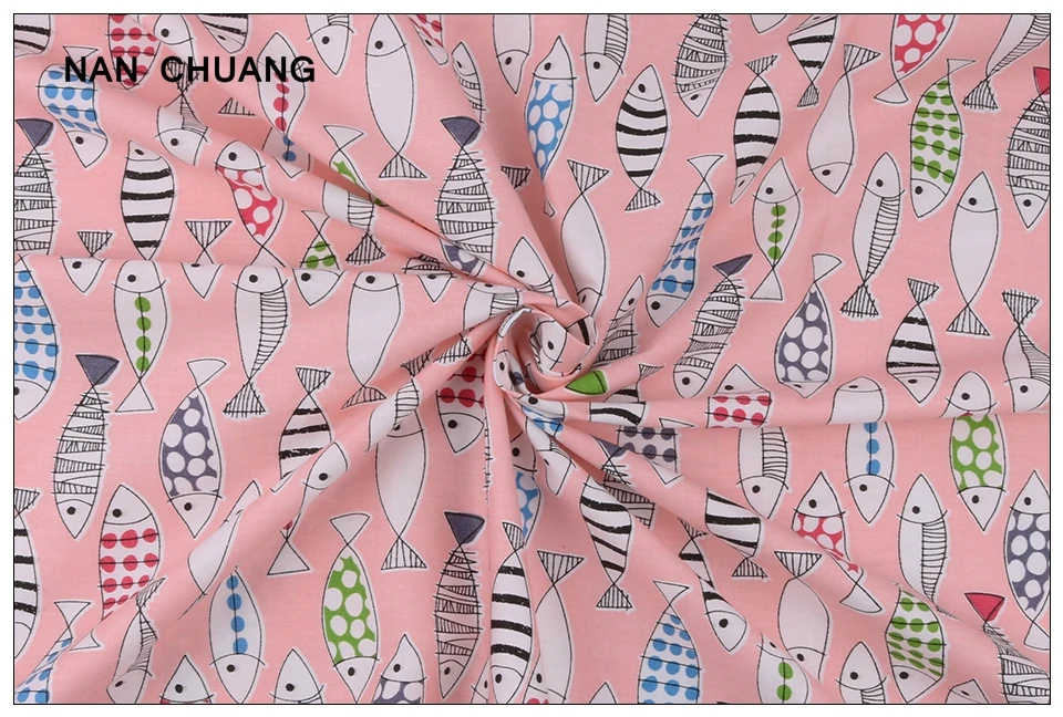 Nanchuang, 7 шт./лот, серия рыб, хлопковая ткань, Лоскутная Ткань для рукоделия, ручная работа, для шитья, для детей, материалы 20x25 см