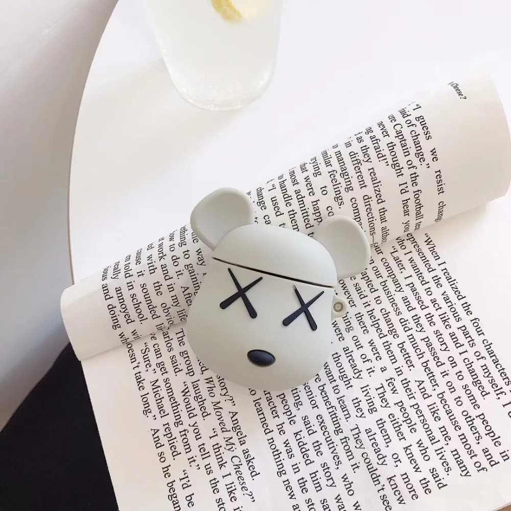 3D мультфильм милый XX медведь, Мягкий силикон чехол для Apple Airpods Крышка для гарнитура для Airpods Box Air Pods чехол Аксессуары для наушников