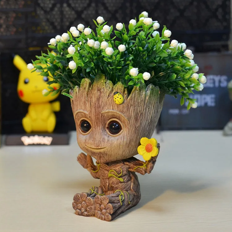 15 см Дерево человек ребенок Аниме фигурки кукол Penholder Grunt стражи галактики 2 Модель Герой ручка горшок и цветочный горшок игрушки