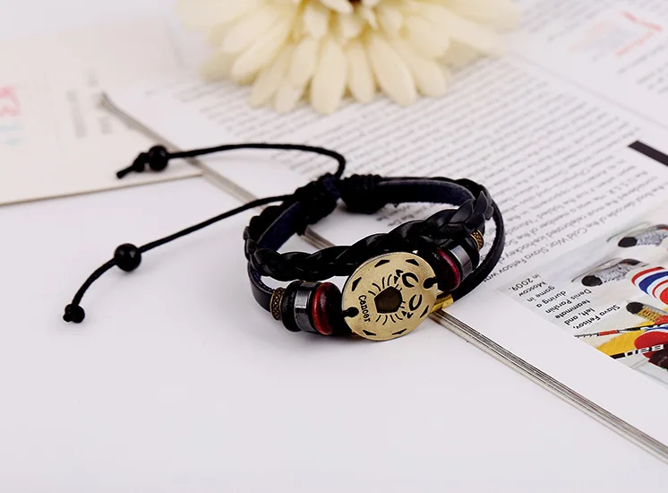 12 Зодиак поет модные ювелирные изделия кожаный браслет для женщин Рак Краб