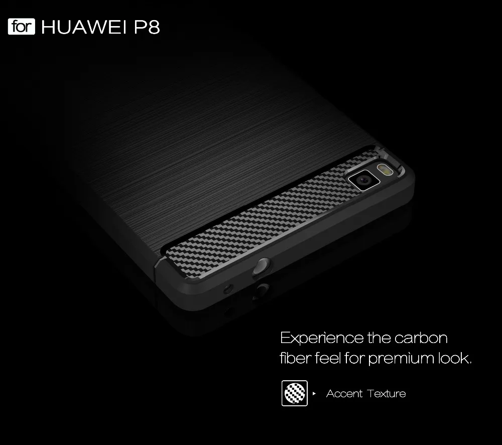 Чехол из углеродного волокна для Huawei P8 Роскошный Матовый прочный защитный чехол