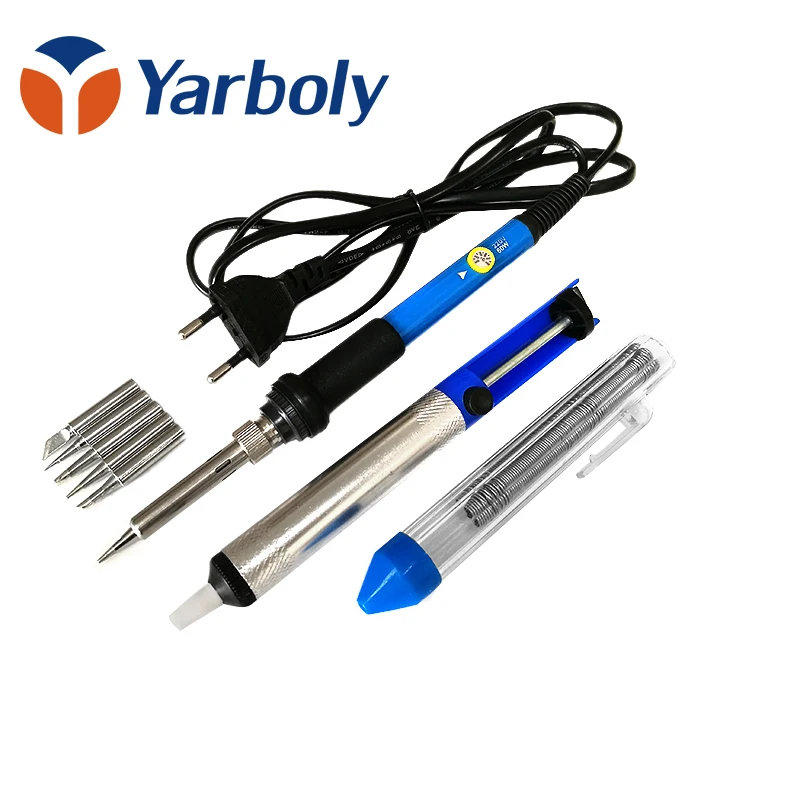 Комплект для паяльника с регулируемой температурой и 5 наконечниками 60 Вт 220 В|tube