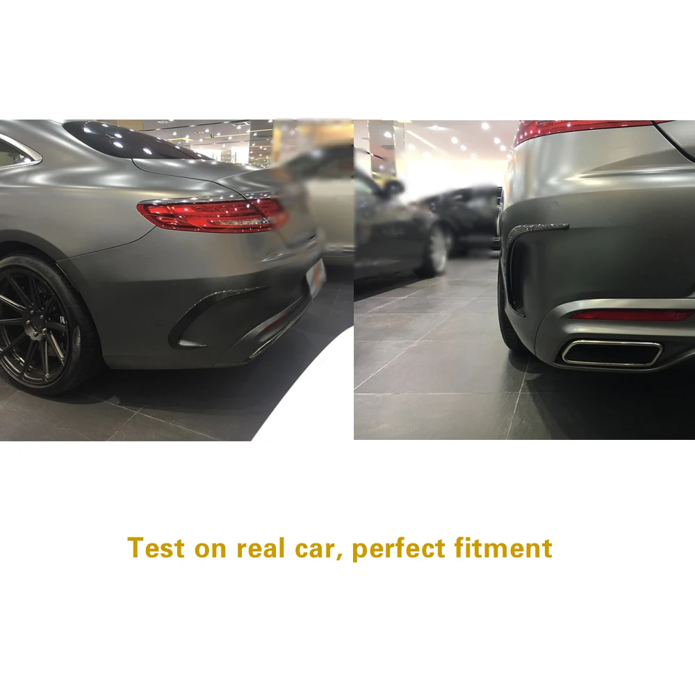 Углеродное волокно для заднего бампера боковые совки Canards плавники для Mercedes-Benz S Class S550 S63 S65 AMG Спорт купе 14-18 не кабриолет