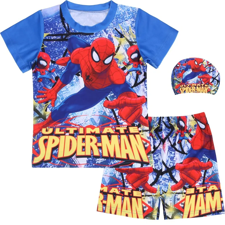 Children's Swimwear baby boy Spider-Man child quick-drying hot spring suit kid Toddler Beach Summer Swimsuit 3piece | Детская одежда