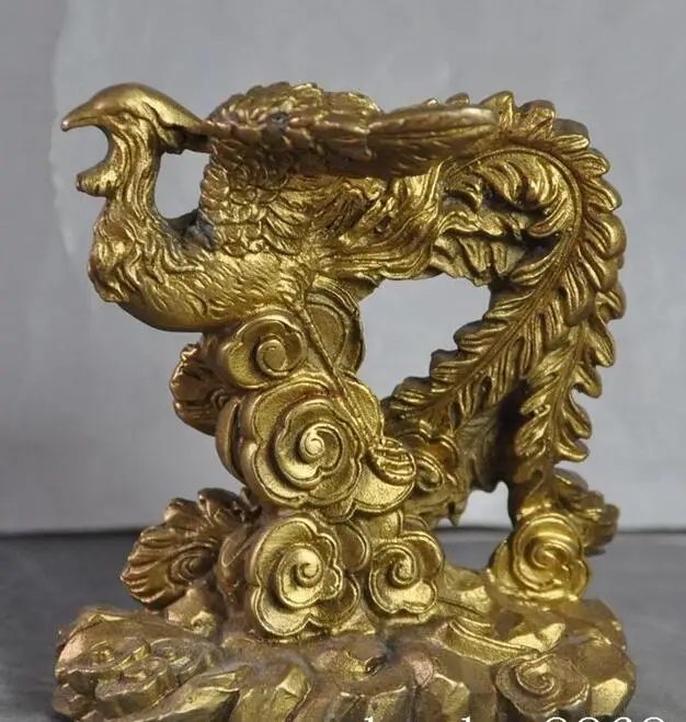 4 &quotКитайский латунный по феншуй мифические звери птица Феникс счастливый