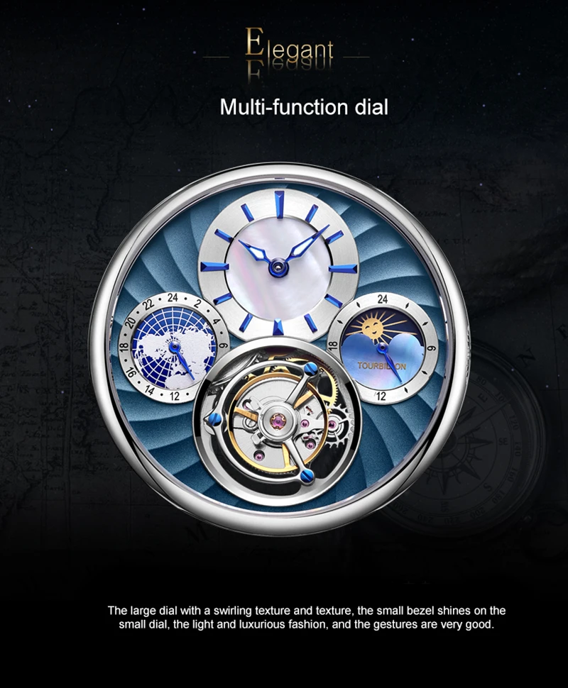 Tourbillon механические часы мужские Лидирующий бренд часы сапфировые зеркальные оригинальные Tourbillon полые Движение Мужские t Moon Phase модные часы