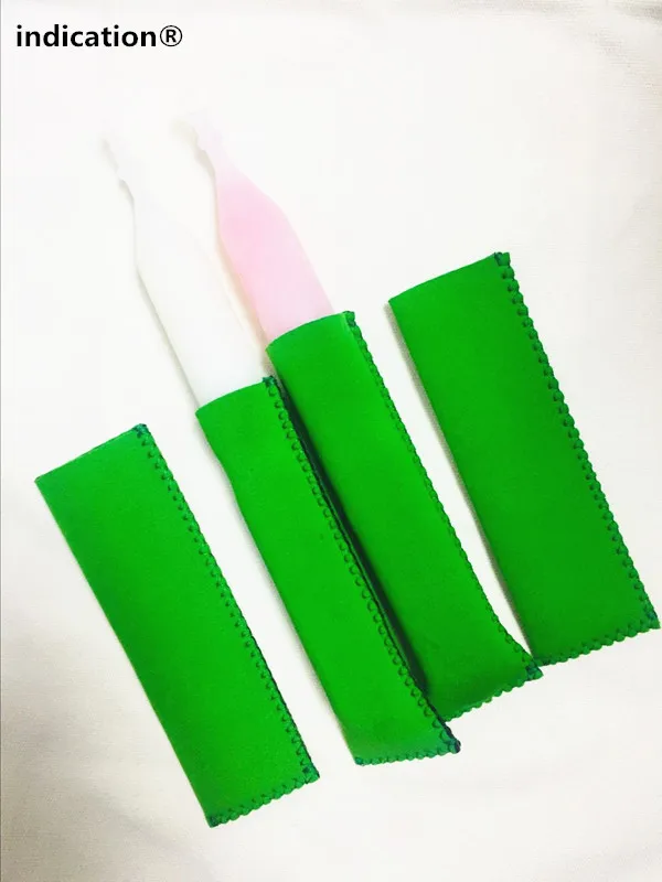 

Green colour pinted neoprene ice popsicel sleeve 200pcs/lot