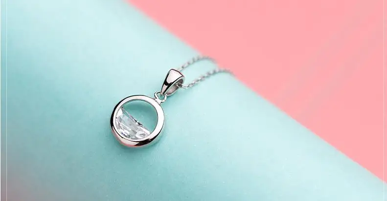 RYOUCUTE Настоящее чистое 925 пробы серебряные ювелирные изделия корейские длинные Стразы круглые ожерелья для женщин Свадебные колье