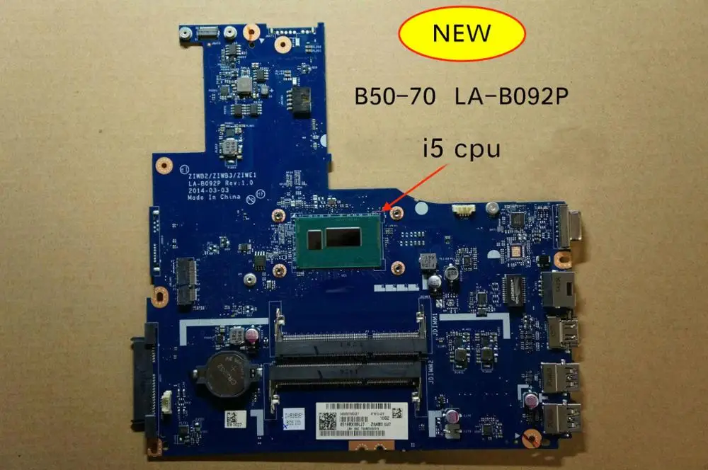 

Идеально подходит для Lenovo B50 70 B50-70 B5070 материнская плата для ноутбука ZIWB2 ZIWB3 ZIWE1 La-b092p Rev1.0