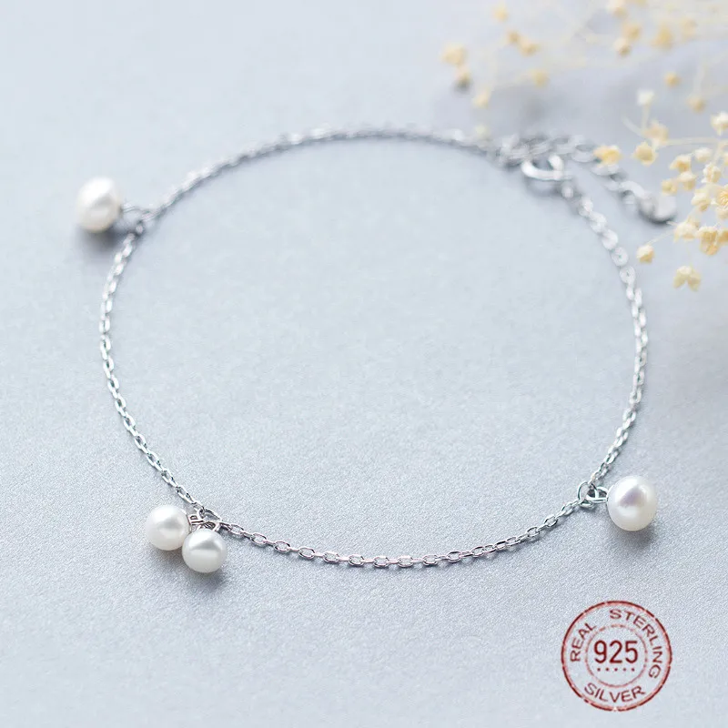 Браслеты из натурального серебра с пресноводным жемчугом|bracelets & bangles|bracelet
