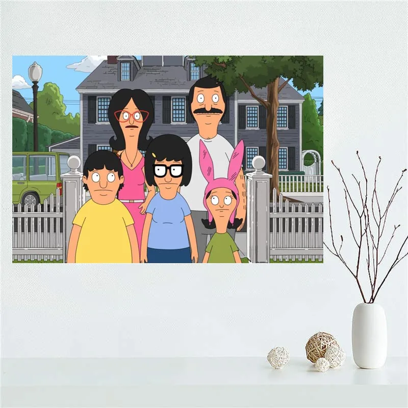 Custom Bobs Burgers Canvas Poster Bedroom Home Decoration Wall Art Print Silk Fabric Gift For Children 50x75CM 60x90CM | Дом и сад
