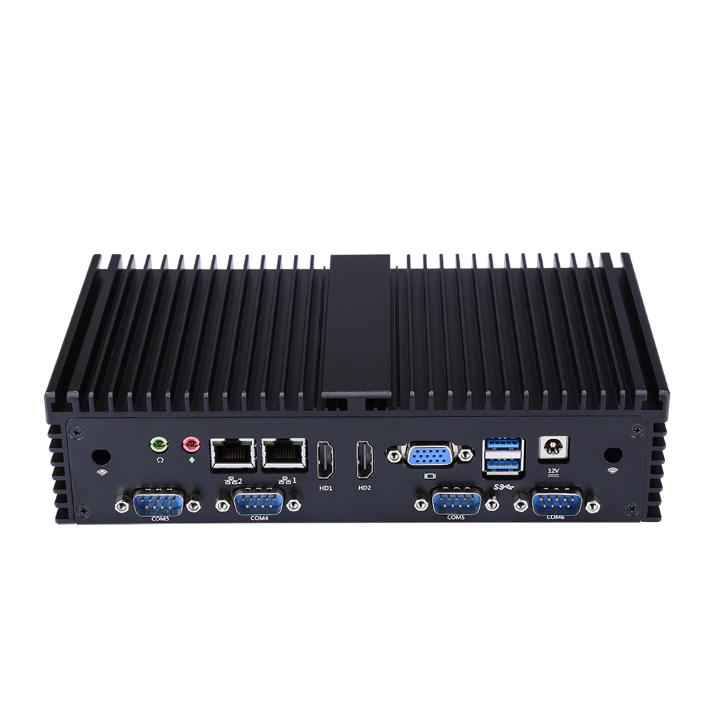 Мини ПК QOTOM без вентилятора с 6 портами RS232 двойной гигабитный LAN поддержка Pfsense 3855U