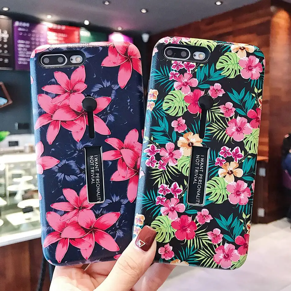 Чехол для iPhone Xs Max XR 7 8 Plus Модный цветочный силиконовый растягивающийся чехол с