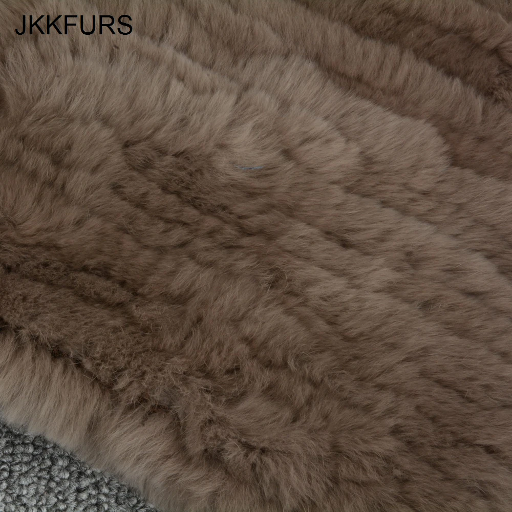 JKKFURS женский меховой шарф из меха кролика рекс шаль глушитель мягкий высококачественный зимний теплый шарф S7127