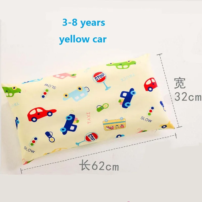 3-8years(yellow car) Подушка с защитой для шеи для ребенка, хлопковая мультяшная детская подушка для кормления, детское постельное белье, яркие цвета, детская подушка для 0-12 лет - Цвет: 3-8years(yellow car)