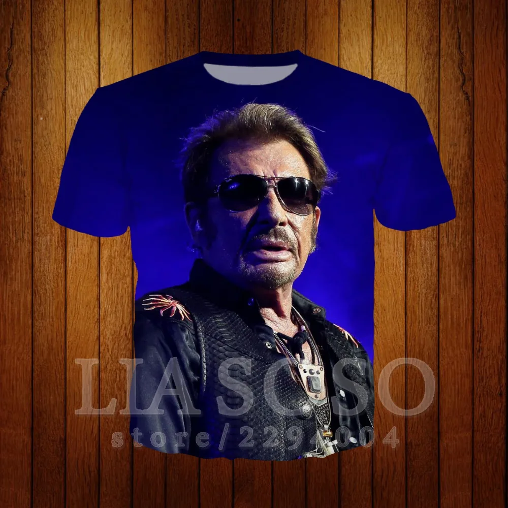 Johnny Hallyday французский Элвис Пресли 3d футболка с коротким рукавом Одежда 2019 новая