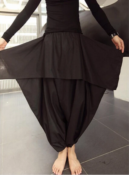 Брюки шаровары мужские льняные свободные с низким вырезом размеры 27 44 Осень зима