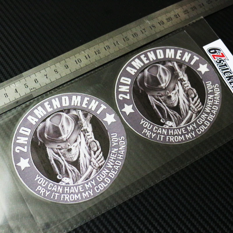 

sixsub 2nd Amendment Vinyl Decal X2 moto cars Reflective stickers decals waterproof sunscreen