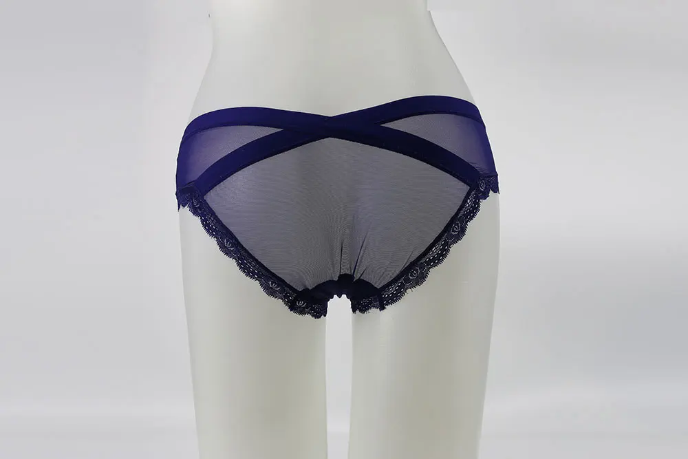 Для женщин Lace Mesh Panty Сексуальный Пояс Крест трусы Прозрачный с низкой посадкой лук ультра-тонкие дышащие летнее Нижнее белье женские высокое качество