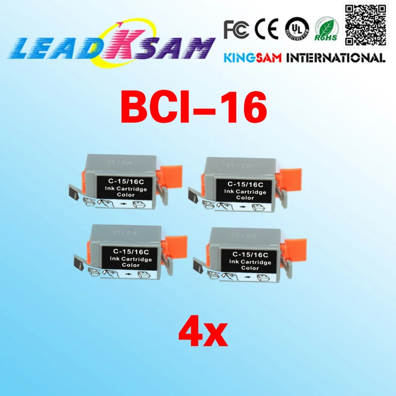 4 шт. цветные чернильные картриджи совместимые с BCI16 BCI 16/i80/ip90/ip90v BCI15 16|Чернильные