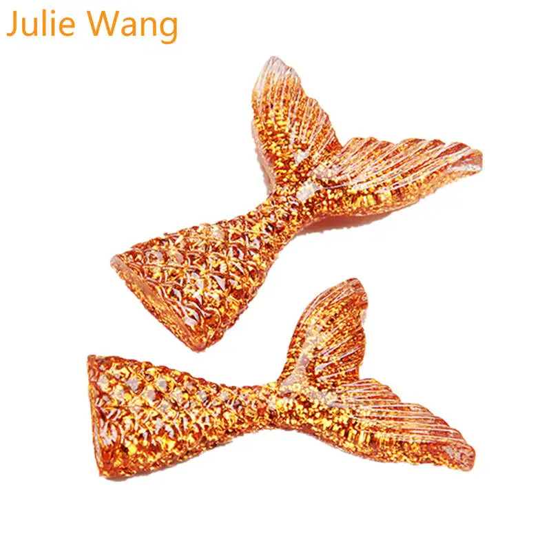 Julie Wang 10 шт. многоцветные Подвески в виде хвоста русалки ручной работы для украшения ювелирных изделий Аксессуары - Окраска металла: Color 10