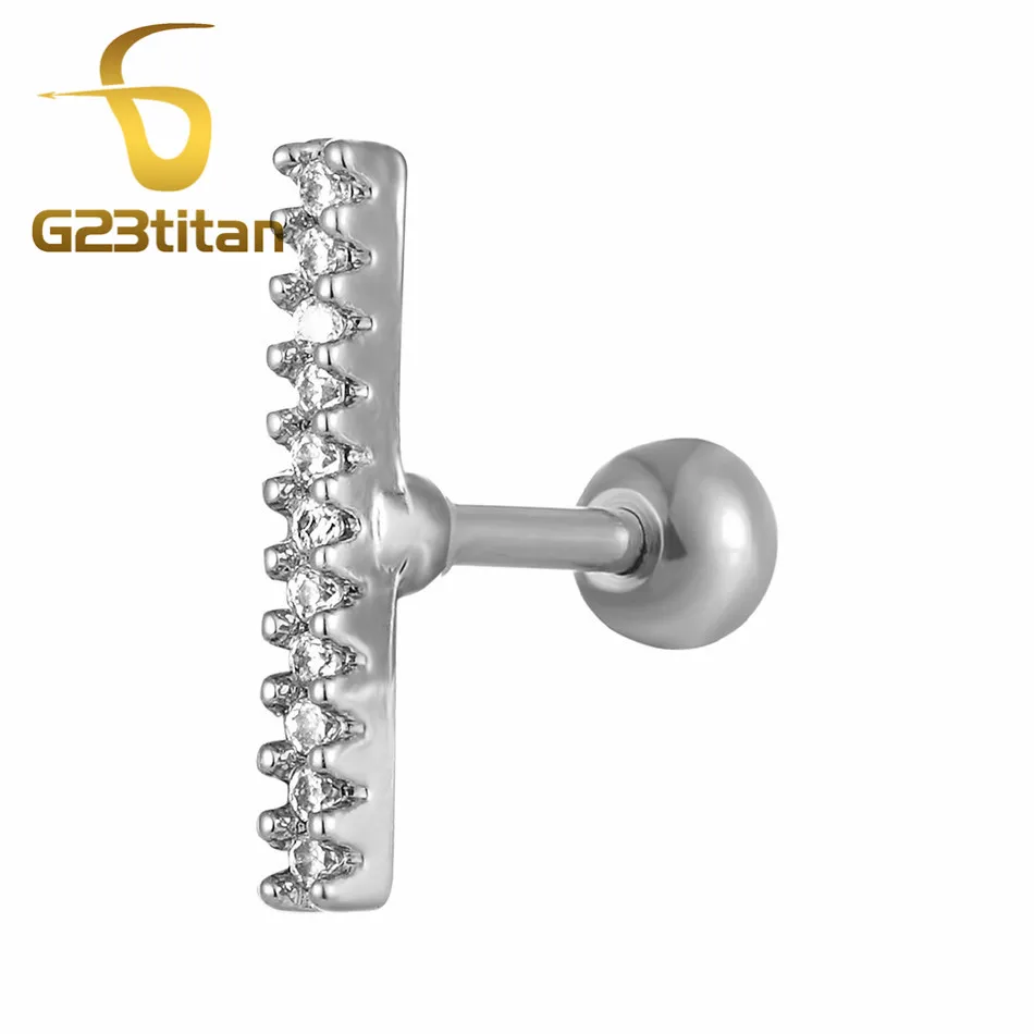G23titan, аксессуары для тела, ушной хрящ, колючая спираль, пирсинг, шпильки, натуральный камень, 16 г, серьги, кольца - Окраска металла: Ear Tragus