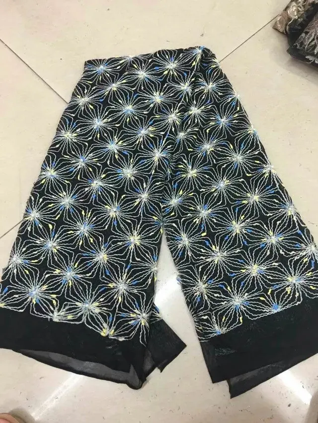 Free Shipping New multi-color hand-beaded embroidery fabric mesh soluble lace Europe fashion dress design | Дом и сад