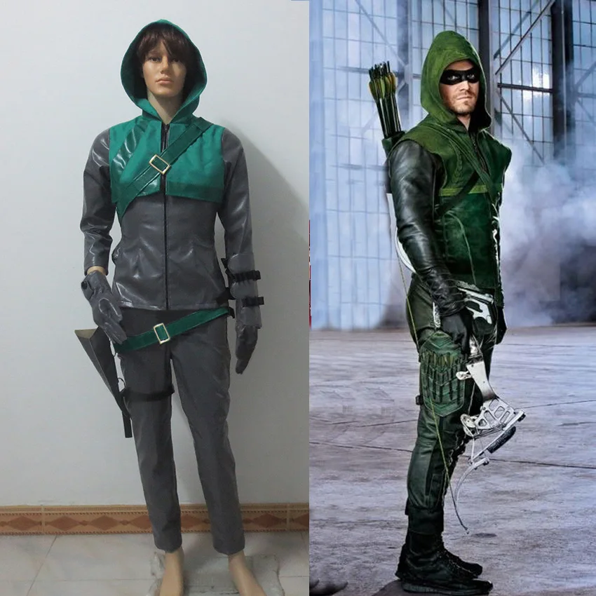 Arrow Oliver Queen Green Arrow Cosplay Costume Full Set Custom-Made Free Shipping